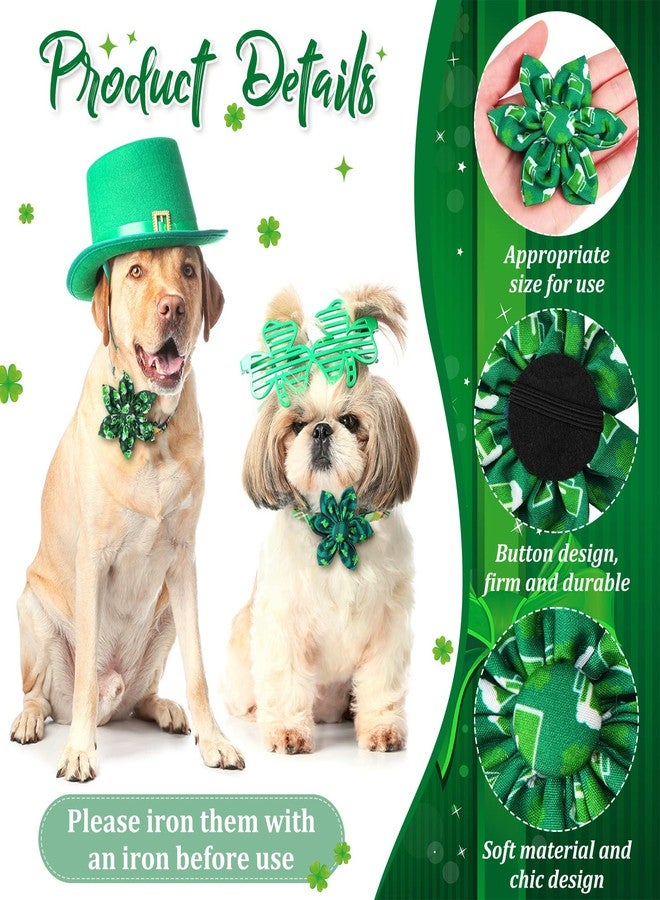 Jexine 60 Pieces St. Patrick's Dog Collar Flowers Bulk Clover Pet Bow Ties Charms Grooming for Dog Accessories Small Medium Large Cat Puppy Collar Attachment St. Patrick's Day Costume - Image 5